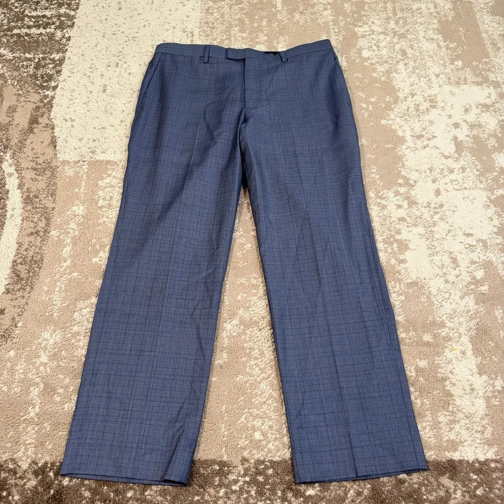 Banana Republic Pants Mens 34x30 Blue Guabello Plaid Standard Fit Wool Luxury
